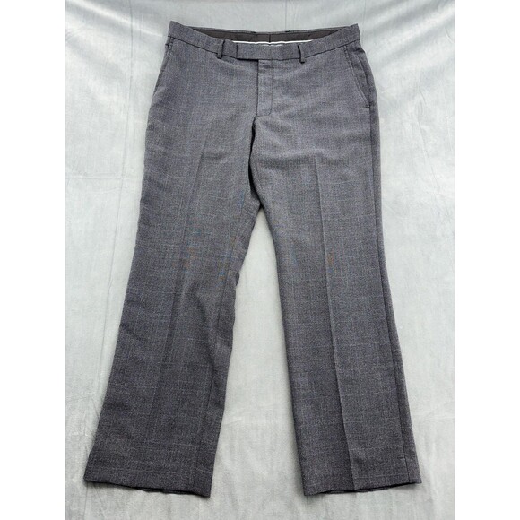 Perry Ellis Portfolio Pants Mens 38x30 Gray Dress Slacks Polyester Blend Classic - Picture 2 of 11